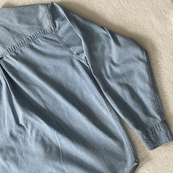 Vintage Marlboro Country Store Denim Shirt Mens Med Light Wash Grunge Y2k Cowboy - Picture 15 of 16